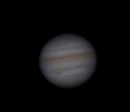 A Jupiter ahogy szabad szemmel látom a távcsőben.